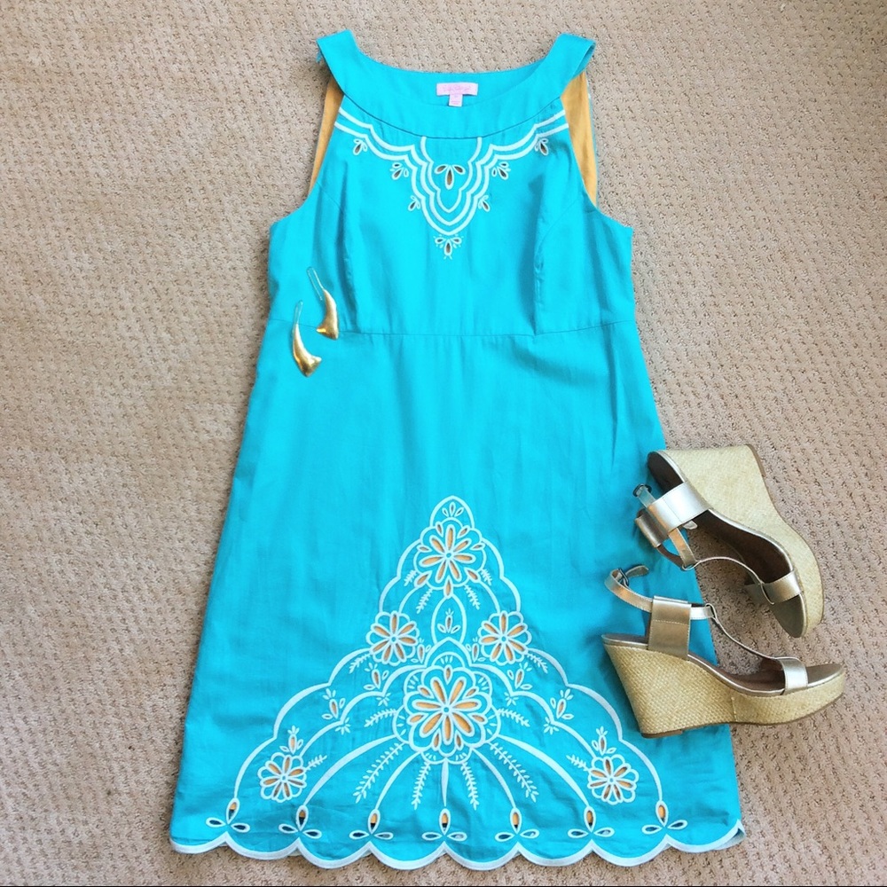 Lilly Pulitzer Jacqueline Seabreeze Cotton Dress - Picture 1 of 7